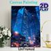 Roppongi Tokyo Night Cityscape Painting Poster, Vibrant Anime-style Glowing Skyscraper Night View Poster, Captivating Urban Night Scenery Ideal For_maomaolike.com