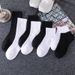 Breathable Cotton Socks For Men & Women - Comfortable Athletic Socks (Ankle/Mid-Calf/Over-Calf) In Classic Black & White_maomaolike.com