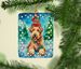 Airedale Terrier Christmas Porcelain Ornament Christmas Tree Hanging Decorations For Home Christmas Holiday, Rectangle, Gift, Multicolor_maomaolike.com