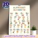 Bilingual Alphabet Painting Poster, Vibrant Cartoon-style English-Spanish Alphabet Poster, Illustrative Design Supports Language Learning, Suitable_maomaolike.com