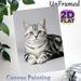 American Shorthair Cat Painting Poster, Realistic Photographic Style Poster, Lifelike Black-silver Tabby Cat With Gentle Gaze, Elegant Wall Decor For_maomaolike.com