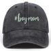 Unisex Washed cotton BOY MOM embroidered baseball cap Cotton duck hat Dad hat Hip Hop hat_maomaolike.com