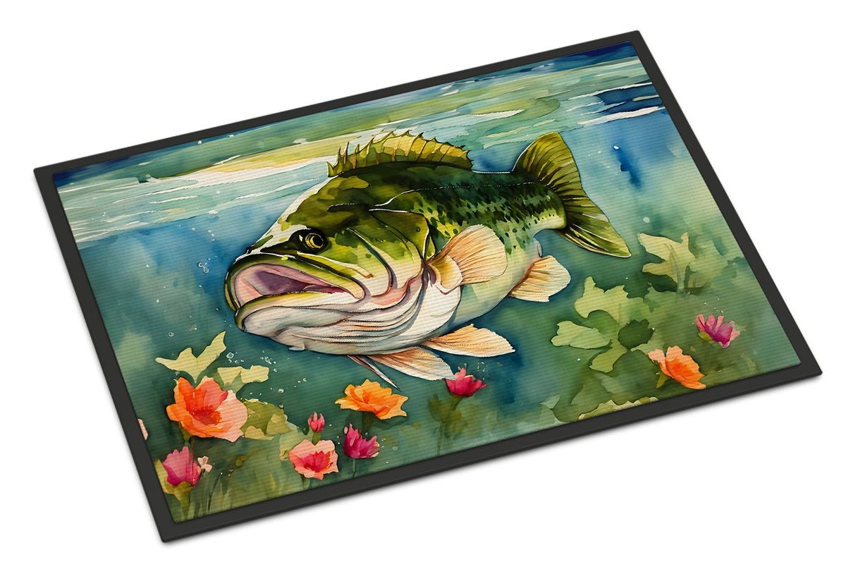 Largemouth Bass Doormat Front Door Mat Indoor Outdoor Rugs For Entryway, Non Slip Washable Low Pile, 24H X 36W_maomaolike.com