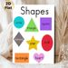 Shapes Themed Painting Poster, Vibrant Labeled Geometric Shapes Poster, Practical For Shape Recognition, Ideal For Educational Spaces And Classrooms_maomaolike.com