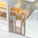 Makeup Storage Tube Acrylic Lipstick Compartment Eyeshadow Eyebrow Foundation Organizer Large Capacity Brush Holder_maomaolike.com