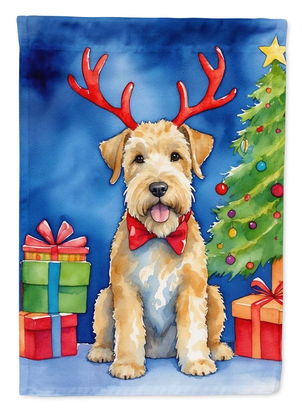 Wheaten Terrier Christmas Reindeer House Flag Large Porch Sleeve Pole Decorative Outside Yard Banner Artwork Wall Hanging, Polyester, House Size, Multicolor_maomaolike.com