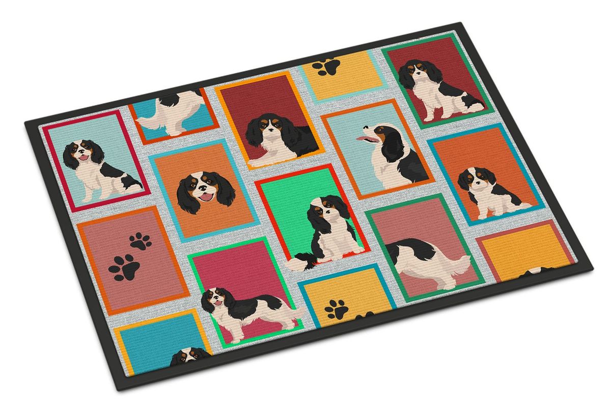 Lots Of Tricolor Cavalier Spaniel Doormat Front Door Mat Indoor Outdoor Rugs For Entryway, Non Slip Washable Low Pile, 24H X 36W_maomaolike.com