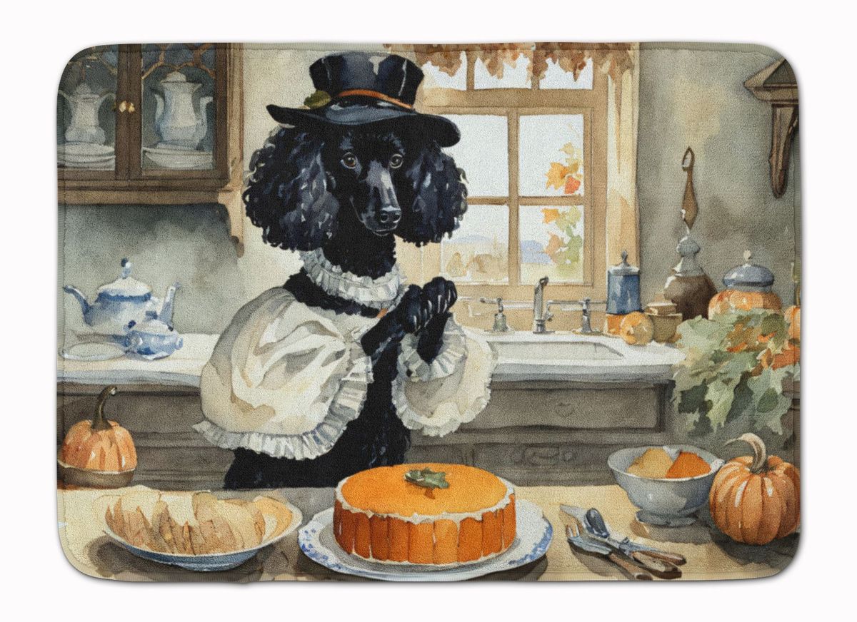 Poodle Fall Kitchen Pumpkins Memory Foam Kitchen Mat Machine Washable Anti-Fatigue Mat Cushion Comfort Bath Mat Or Kitchen Rug_maomaolike.com