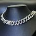 Unisex Hip Hop hipster Cuban Chain Diamond Bracelet 15 Complete diamond men and women hiphop necklace_maomaolike.com