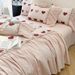 French All-Cotton Brushed Heart Bedding For Girls, Pure Cotton Edge Duvet Cover, Princess Style Bed Sheet Set_maomaolike.com