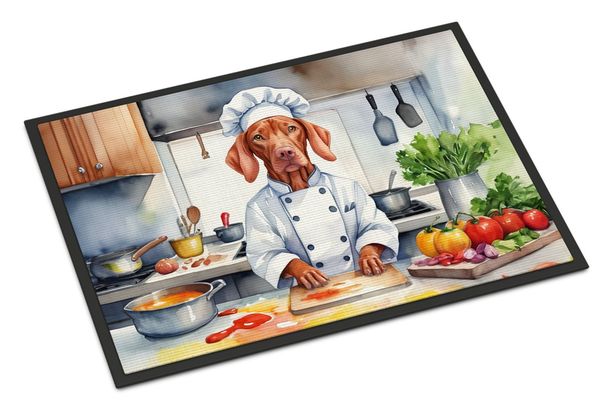 Vizsla The Chef Doormat Front Door Mat Indoor Outdoor Rugs For Entryway, Non Slip Washable Low Pile, 24H X 36W_maomaolike.com