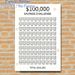$100,000 Savings Challenge Painting Poster, Clean-lined Minimalist Savings Tracker Poster, Practical Tool To Plan And Reach Savings Goals For Home_maomaolike.com