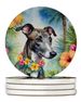 Greyhound Luau Large Sandstone Coasters Pack Of 4 Absorbent Round Coasters Decor Gifts For Men Or Women, 4 In, Multicolor_maomaolike.com