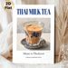 Thai Milk Tea Painting Poster, Vintage-style Elegant Blue-Patterned Glass Of Creamy Thai Milk Tea Poster, Brings Exotic Culinary Charm, Suitable For_maomaolike.com