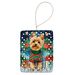 Yorkshire Terrier Yorkie Christmas Porcelain Ornament Christmas Tree Hanging Decorations For Home Christmas Holiday, Rectangle, Gift, Multicolor_maomaolike.com