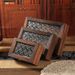 Classical Begonia Glass Wooden Storage Jewelry Gift Packaging Dustproof Flip Cover Desktop Organizer Box_maomaolike.com
