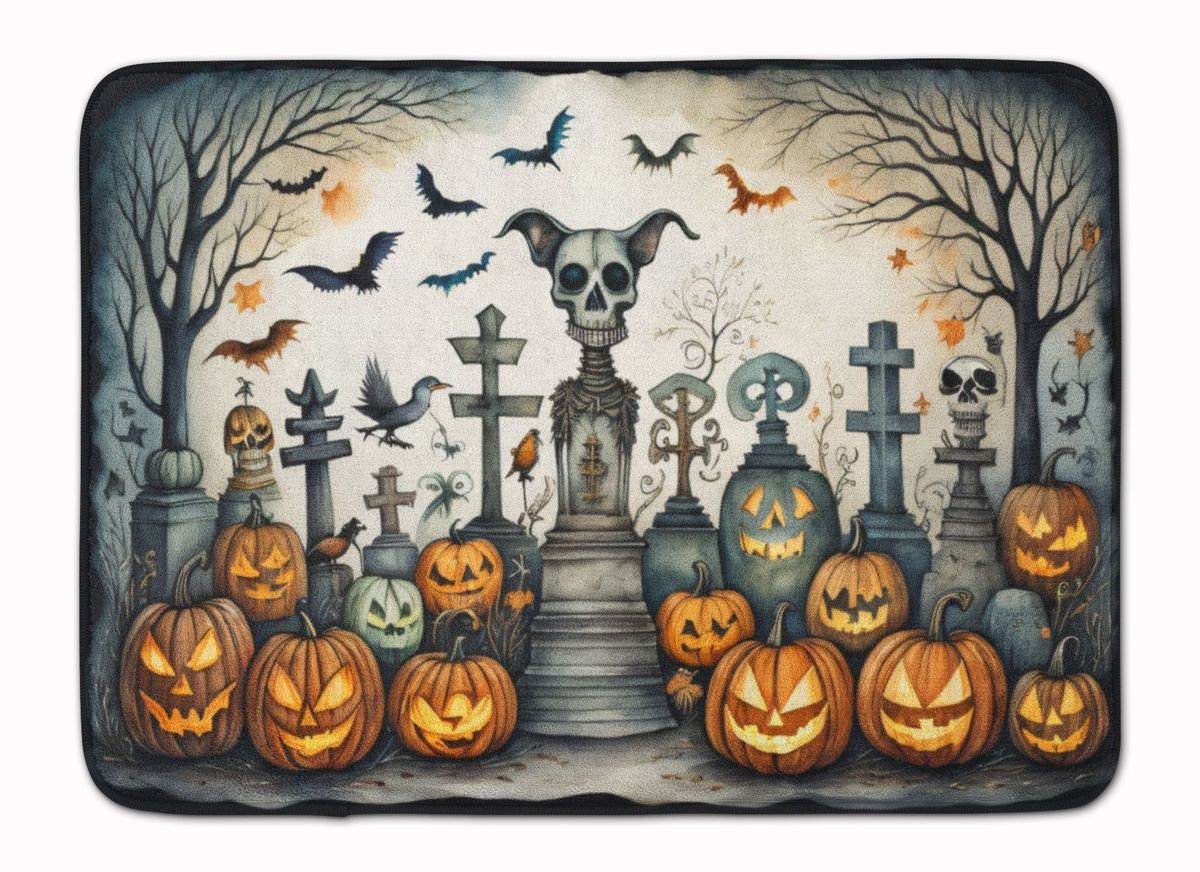 Pet Cemetery Spooky Halloween Memory Foam Kitchen Mat Machine Washable Anti-Fatigue Mat Cushion Comfort Bath Mat Or Kitchen Rug_maomaolike.com