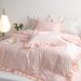 Wholesale INS Korean Style Girly Princess Simple Pure Full Cotton Ruched Ruffle Trim Four-Piece Set_maomaolike.com
