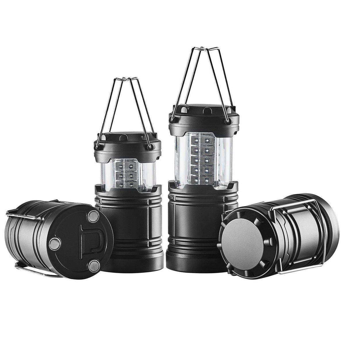 VEVOR LED Camping Lanterns Collapsible Battery Powered Camping Lights Set Of 4_maomaolike.com