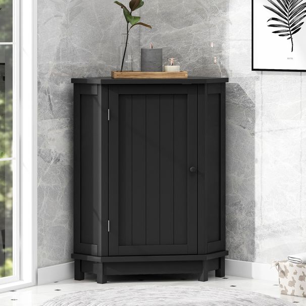 Bathroom Cabinet Triangle Corner Storage Cabinet With Adjustable Shelf Modern Style MDF Board_maomaolike.com