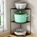 Corner Sink Storage Kitchen Countertop Triangle Vegetable Draining Basket Rack_maomaolike.com