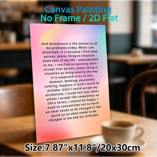 Acceptance Quote Painting Poster, Soft Gradient Inspirational Text Poster, Thought-provoking Acceptance Message Ideal For Home, Office And Recovery_maomaolike.com