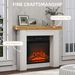 Modern Fireplace Mantel, Freestanding Fireplace Surround With Leg For Electric Fireplaces, 51.2" W X 40.6" H, Natural Wood_maomaolike.com
