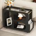 Mobile End Table With Lockable Wheels, Narrow Coffee Table With 5mm Thick Fluted Tempered Glass, Modern Nightstand With Golden Round Rod, Living Room, 31.5''W X11.8''D X 23.1''H_maomaolike.com