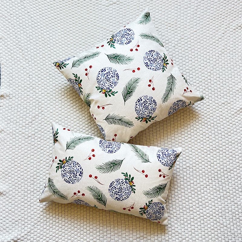 Small Fresh Plant Leaf Pattern Printed Pillow Case Home Decorative Sofa Cushion Cover_maomaolike.com