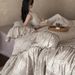 Wholesale INS Korean Style Princess Soft Naked Sleep Double Layer Gauze 4-Piece Ruffled Pure Cotton Floral Four-Piece Set_maomaolike.com