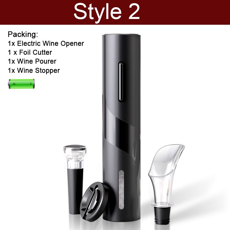 Electric Wine Opener Automatic Corkscrew Wine Openers For Beer Battery Bottle Opener Foil Cutter Kitchen Bar Can Opener_maomaolike.com