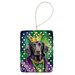Flat-Coated Retriever King Of Mardi Gras Porcelain Ornament Christmas Tree Hanging Decorations For Home Christmas Holiday, Rectangle, Gift, Multicolor_maomaolike.com