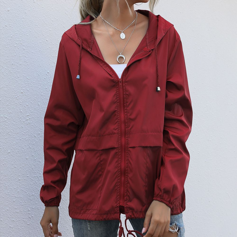 Women's Zipper Hoodie Lightweight Outdoor Hiking Raincoat Jacket Jacket Ready in Stock_maomaolike.com