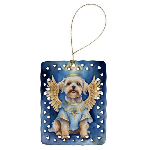 Dandie Dinmont Terrier My Angel Porcelain Ornament Christmas Tree Hanging Decorations For Home Christmas Holiday, Rectangle, Gift, Multicolor_maomaolike.com