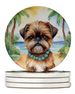 Brussels Griffon Luau Large Sandstone Coasters Pack Of 4 Absorbent Round Coasters Decor Gifts For Men Or Women, 4 In, Multicolor_maomaolike.com