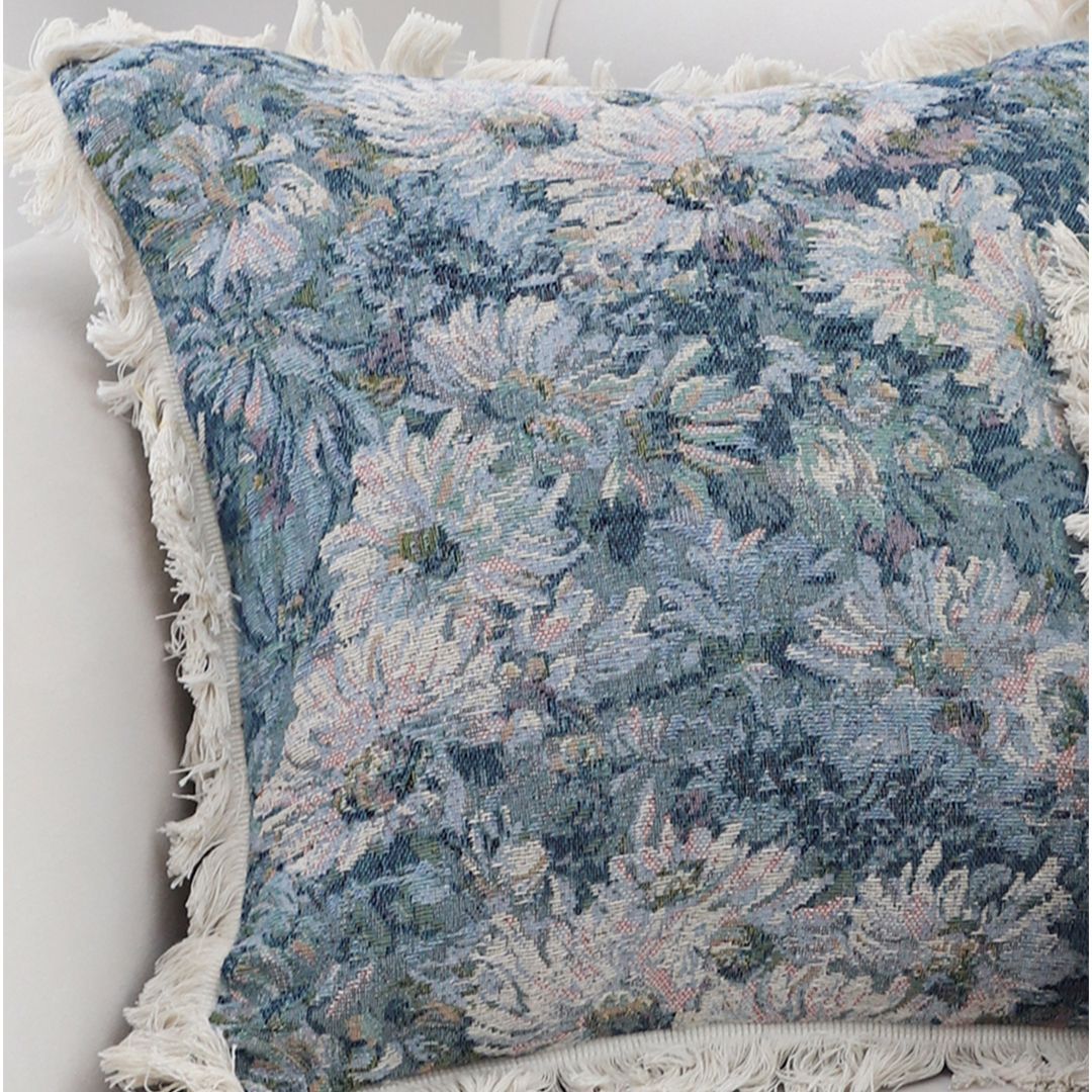 SOGA 50cm Oil Painting Shabby Chic Style Handmade Full Floral Needlepoint Throw Pillow_maomaolike.com