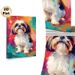 Shih Tzu Dog Painting Poster, Vibrant Abstract Brushstroke Style Poster, Captivating Canine Portrait Artwork, Ideal For Living Room, Bedroom And Pet_maomaolike.com