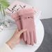 De Velvet Warm Gloves Winter Ladies Plus Velvet Warm Windproof Winter Outdoor Cycling Driving Can Touch Screen Women's Gloves_maomaolike.com