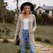 New women's clothing women's brushed pit strip solid color long-sleeved women's cardigan jacket_maomaolike.com
