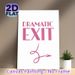 Dramatic Exit Painting Poster, Chic Pink Lettering With Cursive Arrow Poster, Witty Decorative Piece Suitable For Entryway, Bedroom And Living Room_maomaolike.com