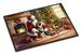 Norwegian Elkhound And Santa Claus Doormat Front Door Mat Indoor Outdoor Rugs For Entryway, Non Slip Washable Low Pile, 24H X 36W_maomaolike.com