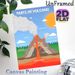 Volcano Parts Educational Painting Poster, Clear Labeled Flat Graphic Style Poster, Informative Volcanic Structure Guide Suitable For Learning Spaces_maomaolike.com