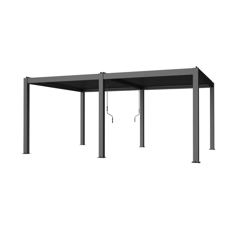 Pergola,Manual Outdoor Louvered Sun Shade Panel, Multi-Function Louvered Awning For Patio & Indoor Use_maomaolike.com