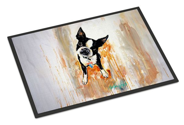 Boston Terrier Scout Doormat Front Door Mat Indoor Outdoor Rugs For Entryway, Non Slip Washable Low Pile, 24H X 36W_maomaolike.com