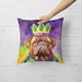 Dogue De Bordeaux King Of Mardi Gras Throw Pillow Machine Washable, Indoor Outdoor Decorative Pillow For Couch, Bed Or Patio, 18Hx18W_maomaolike.com