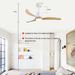 Ceiling Fan With Dimmable LED Light Remote Control,Quiet DC Motor 6 Speed Levels,Adjust Height 3 PCS Rod Reversible Ceiling Fan, For Patio Living Room, Bedroom, Office,Indoor.White Natural_maomaolike.com