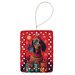 Dachshund Holiday Christmas Porcelain Ornament Christmas Tree Hanging Decorations For Home Christmas Holiday, Rectangle, Gift, Multicolor_maomaolike.com