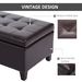 51 Tufted Storage Ottoman Bench, Dark Brown Leather For Living Room, Bedroom, Entryway_maomaolike.com