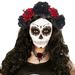2pcs New Halloween Set Dark Lace Rose Necklace Horror Skull Hair Accessories Set COS Headwear_maomaolike.com