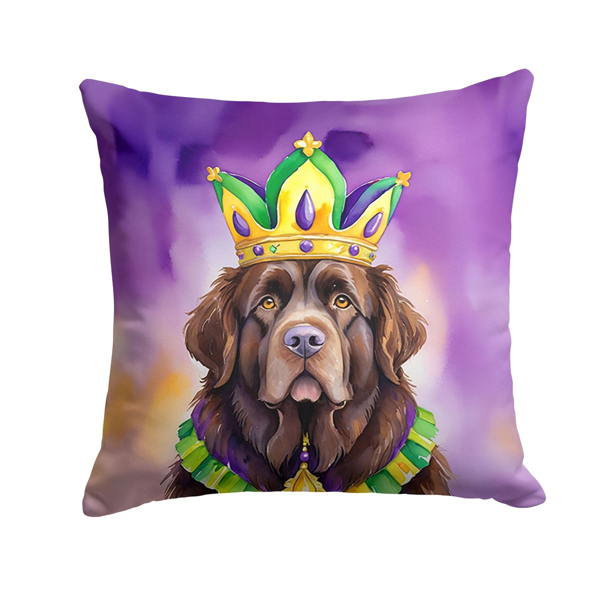 Newfoundland King Of Mardi Gras Throw Pillow Machine Washable, Indoor Outdoor Decorative Pillow For Couch, Bed Or Patio, 14Hx14W_maomaolike.com